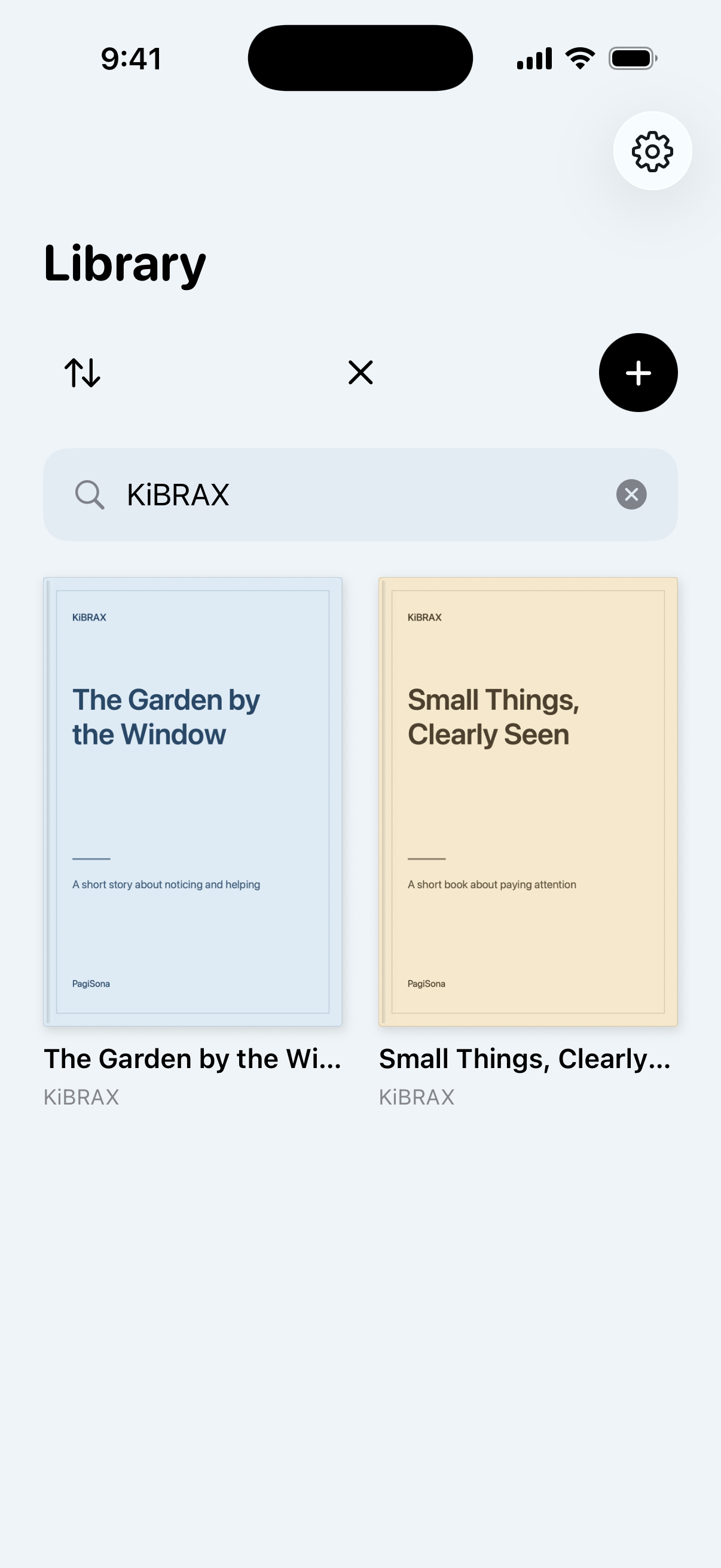 PagiSona Library with KiBRAX original books